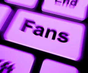 Image showing Fans Keyboard Shows Follower Or Internet Fan