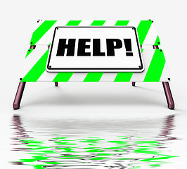 Image showing Help Sign Displays Assistance Wanted and Seeking Answers