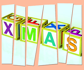 Image showing Xmas Letters Show Merry Christmas And Festive Season