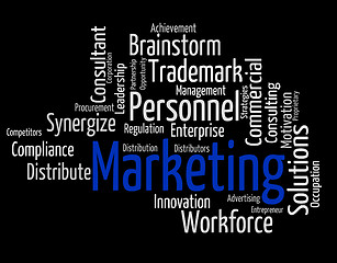 Image showing Marketing Word Means Sell Promotion And Wordclouds