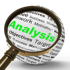 Image showing Analysis Magnifier Definition Shows Exhaustive Examination Or Ve