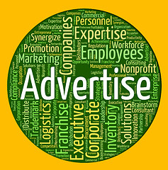 Image showing Advertise Word Shows Promote Ads And Wordcloud