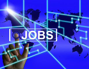 Image showing Jobs Screen Represents Worldwide or Internet Career Search