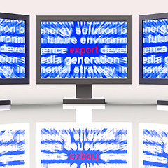 Image showing Export Monitors Means International Trade And Shipping