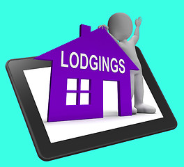 Image showing Lodgings House Tablet Means Place To Stay Or Live