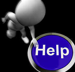 Image showing Help Pressed Means Aid Assistance Or Service