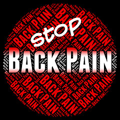 Image showing Stop Back Pain Indicates Warning Sign And Agony