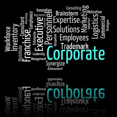 Image showing Corporate Word Represents Text Corporations And Words
