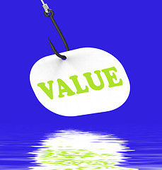 Image showing Value On Hook Displays Great Significance Or Importance