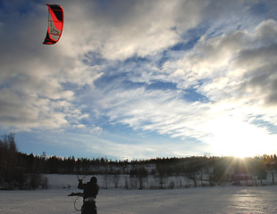 Image showing Snow Kiteing