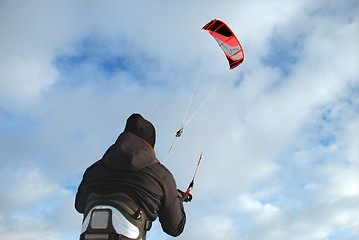 Image showing Snow kiting