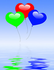 Image showing Colourful Heart Balloons Displays Wedding Feast Or Engagement Pa