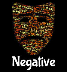 Image showing Negative Word Indicates Defeatist Pessimistic And Rejecting