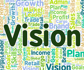 Image showing Vision Word Indicates Goal Goals And Wordclouds