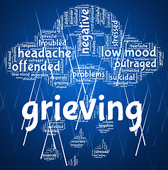 Image showing Grieving Word Means Broken Hearted And Anguish