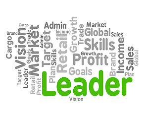 Image showing Leader Word Represents Wordclouds Control And Management