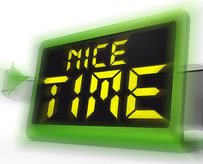 Image showing Nice Time Digital Clock Means Enjoyable And Pleasant Experience