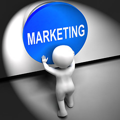 Image showing Marketing Pressed Means Brand Promotions And Advertising