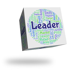 Image showing Leader Word Shows Authority Wordcloud And Text