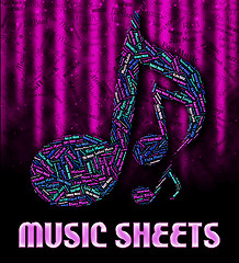 Image showing Music Sheets Means Sound Tracks And Harmonies