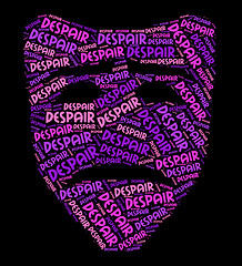 Image showing Despair Word Shows Distress Wordcloud And Pessimism