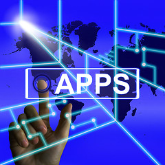 Image showing Apps Screen Represents International and Worldwide Applications