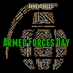 Image showing Armed Forces Day Represents Fighting Machine And Armament