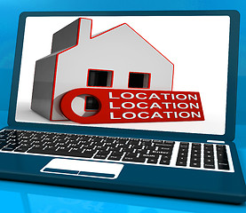 Image showing Location Location Location House Laptop Means Perfect Area And H