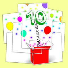 Image showing Number Ten Surprise Box Displays Numerical Toy Or Adornment