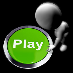 Image showing Play Pressed Means Games Entertainment And Fun