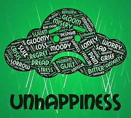 Image showing Unhappiness Word Indicates Grief Stricken And Dejected