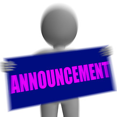 Image showing Announcement Sign Character Displays Corporate Communication Or 