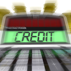 Image showing Credit Calculated Means Loan Money And Financing