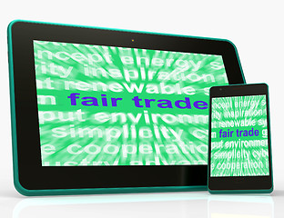 Image showing Fair Trade Tablet Mean Fairtrade Products And Merchandise