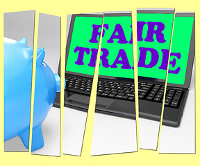 Image showing Fair Trade Piggy Bank Means Fairtrade Ethical Shopping