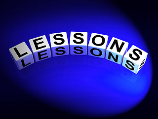 Image showing Lessons Dice Represent Practicing Experiencing and Educating