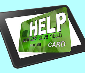 Image showing Help Bank Card Calculated Shows Financial Support And Giving