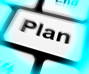 Image showing Plan Keyboard Shows Objectives Planning And Organizing