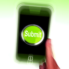 Image showing Submit Mobile Means Submitting On Entering Online