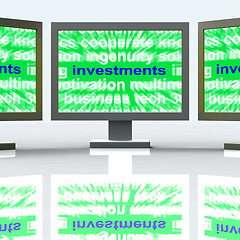 Image showing Investments Monitors Shows Loan For Return And Revenue