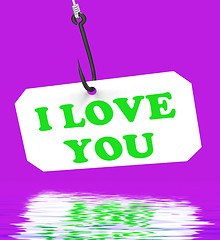 Image showing I Love You On Hook Displays Love And Romance