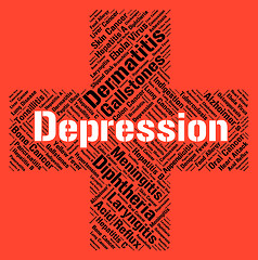 Image showing Depression Word Indicates Lost Hope And Affliction