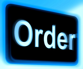 Image showing Order Sign Shows Buying Online In Web Stores