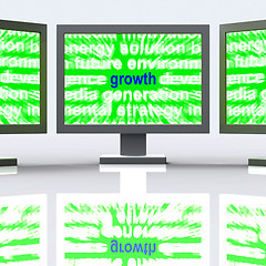 Image showing Growth Monitors Shows Progress Gain And Expansion