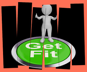 Image showing Get Fit Pressed Shows Exercise And Working Out