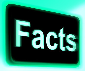 Image showing Facts Sign Shows True Information And Data