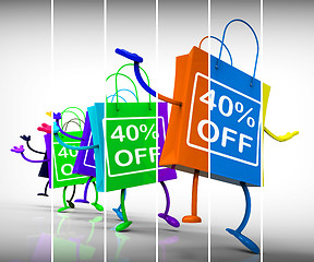 Image showing Forty-Percent Off Shopping Bags Show 40 Discounts
