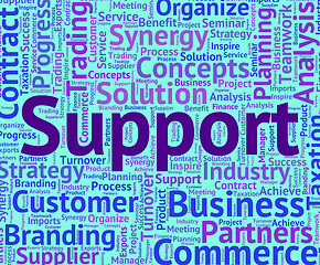 Image showing Support Word Indicates Supporting Wordcloud And Text