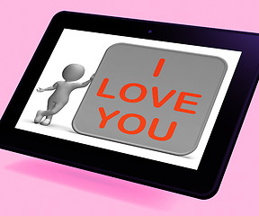 Image showing I Love You Tablet Shows Loving Partner Or Family