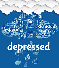 Image showing Depressed Word Represents Lost Hope And Anxious